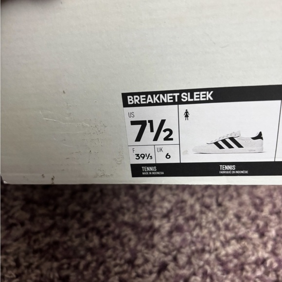 Adidas Cloudfoam Plus Breaknet Sleek White and Black Sneakers New with Tag - Picture 3 of 3